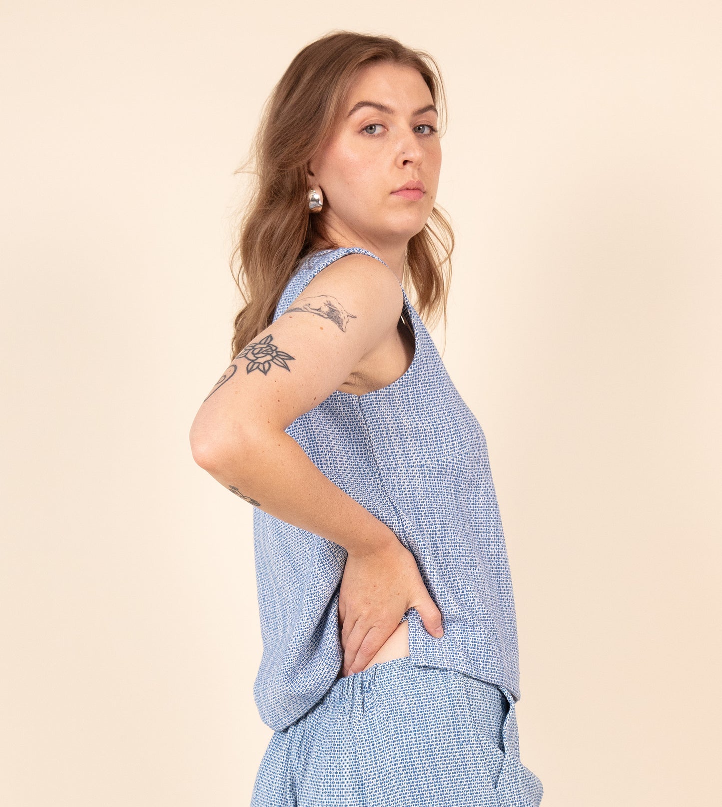 Texture Akira Top Cobalt | Harkoi Studio - An inspired choice for the modern wardrobe, the Texture Akira, a sustainable- crafted with precision and care. Keywords: texture, akira, top, cobalt, sustainable cobalt, eco-friendly fashion, top.