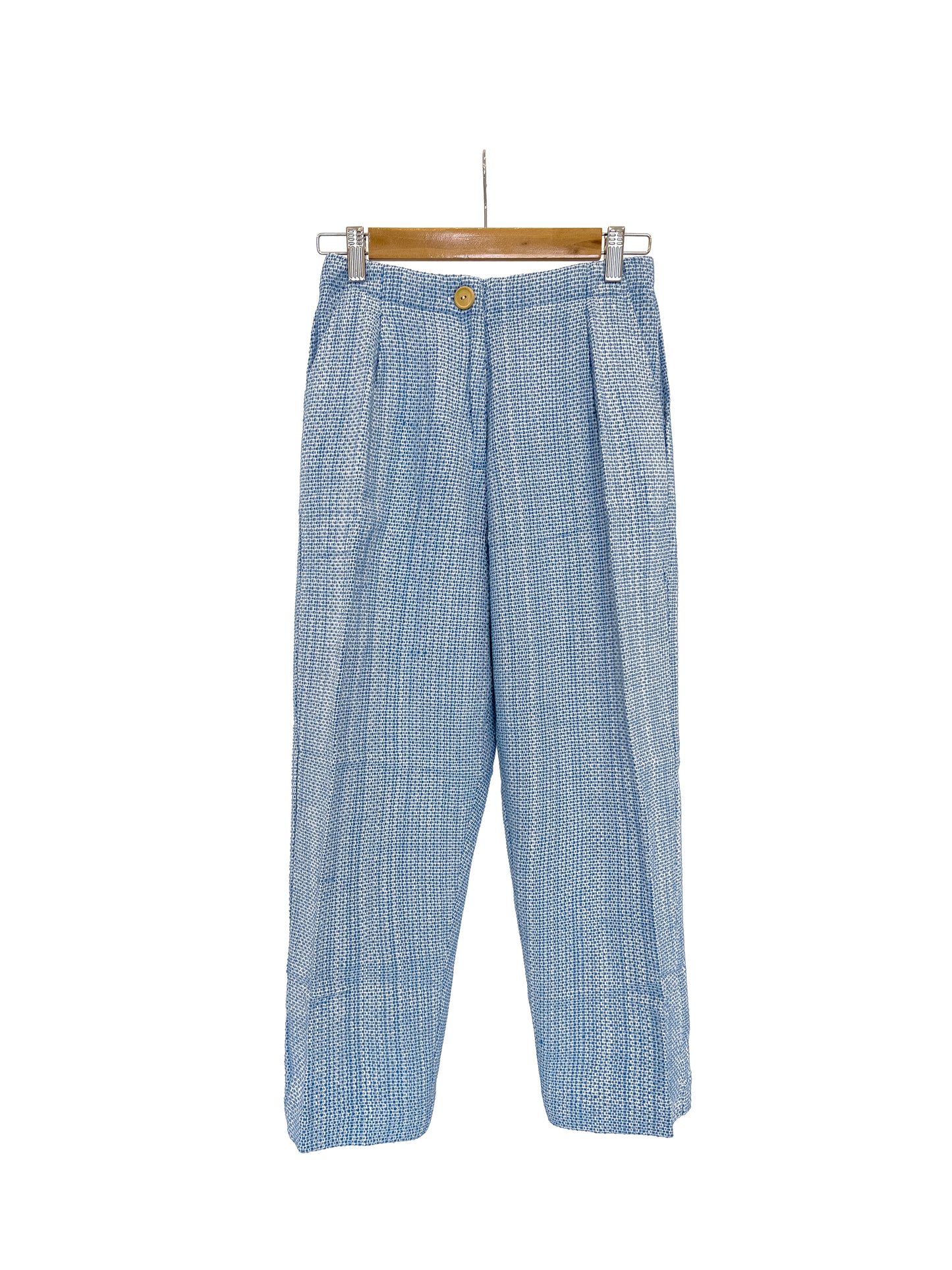 Haru Pants Cobalt Texture - Harkoi Studio - Upgrade your wardrobe with the Haru Pants in cobalt texture. Keywords: sustainable pants, eco-friendly trousers, Haru Pants, cobalt textured pants, ethical fashion.