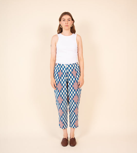 Haru Pants Cobalt - Harkoi Studio - Experience ultimate comfort with the Haru Pants in cobalt blue. Keywords: sustainable pants, eco-friendly trousers, Haru Pants, cobalt blue pants, ethical fashion.