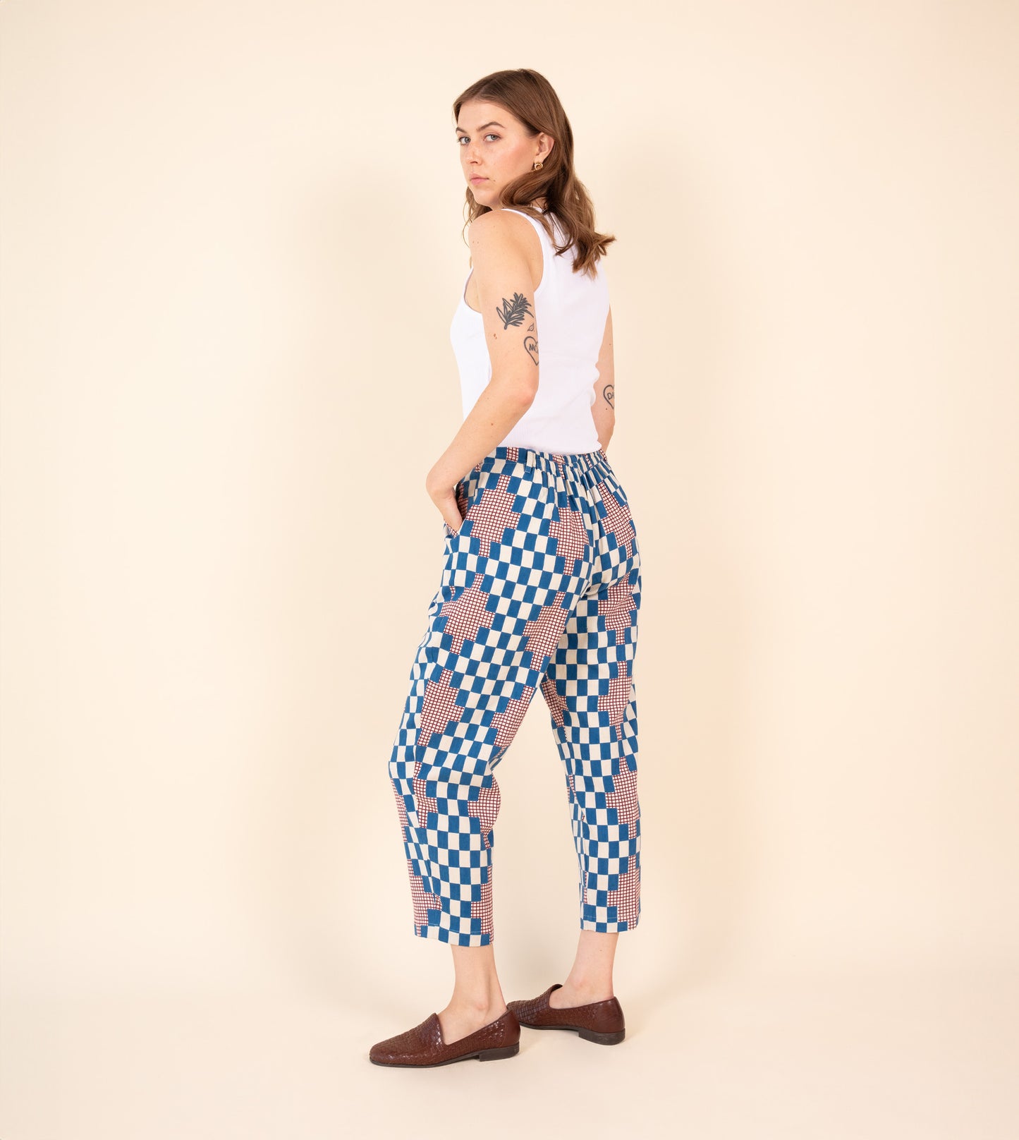 Haru Pants Cobalt - Harkoi Studio - Experience ultimate comfort with the Haru Pants in cobalt blue. Keywords: sustainable pants, eco-friendly trousers, Haru Pants, cobalt blue pants, ethical fashion.
