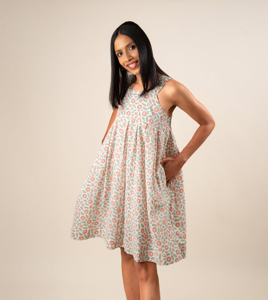 Hana Dress Blue - Harkoi Studio - Step into elegance with the Hana Dress in soft blue. Keywords: sustainable dress, eco-friendly fashion, Hana Dress, blue dress, ethical clothing.