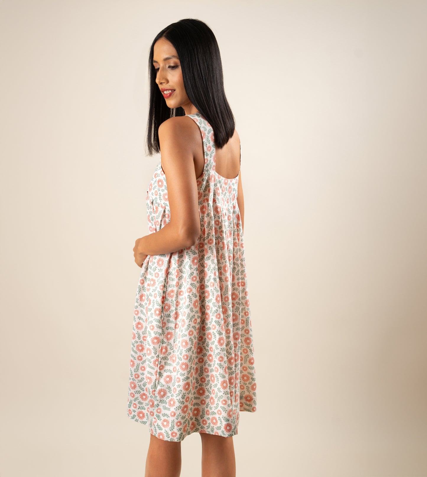 Hana Dress Blue - Harkoi Studio - Step into elegance with the Hana Dress in soft blue. Keywords: sustainable dress, eco-friendly fashion, Hana Dress, blue dress, ethical clothing.