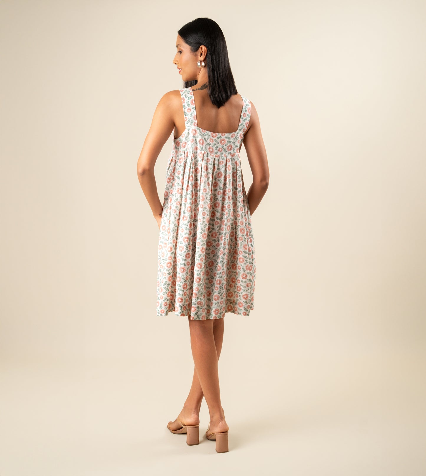 Hana Dress Blue - Harkoi Studio - Step into elegance with the Hana Dress in soft blue. Keywords: sustainable dress, eco-friendly fashion, Hana Dress, blue dress, ethical clothing.