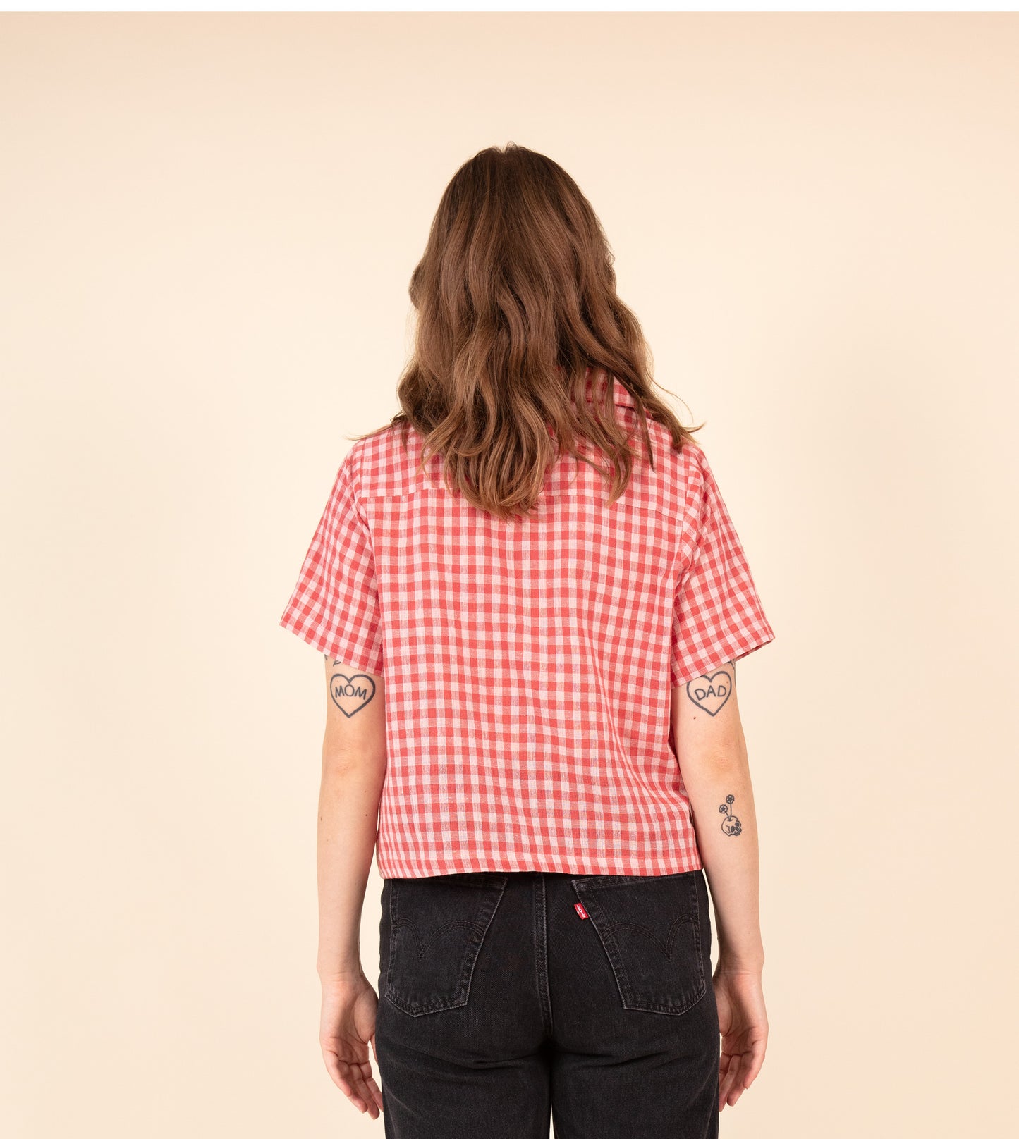 Rin Top Gingham - Harkoi Studio - Upgrade your wardrobe with the Rin Top in classic gingham. Keywords: sustainable blouse, eco-friendly top, Rin Top, gingham blouse, ethical fashion.