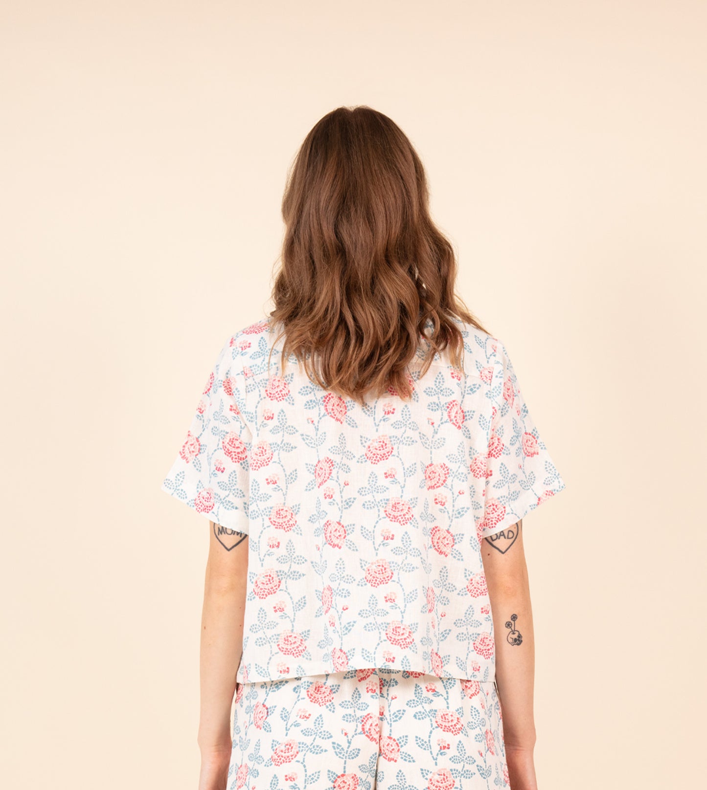 Rin Top Rose Mosaic - Harkoi Studio - Add elegance to your wardrobe with the Rin Top in Rose Mosaic. Keywords: sustainable blouse, eco-friendly top, Rin Top, rose mosaic top, ethical fashion.