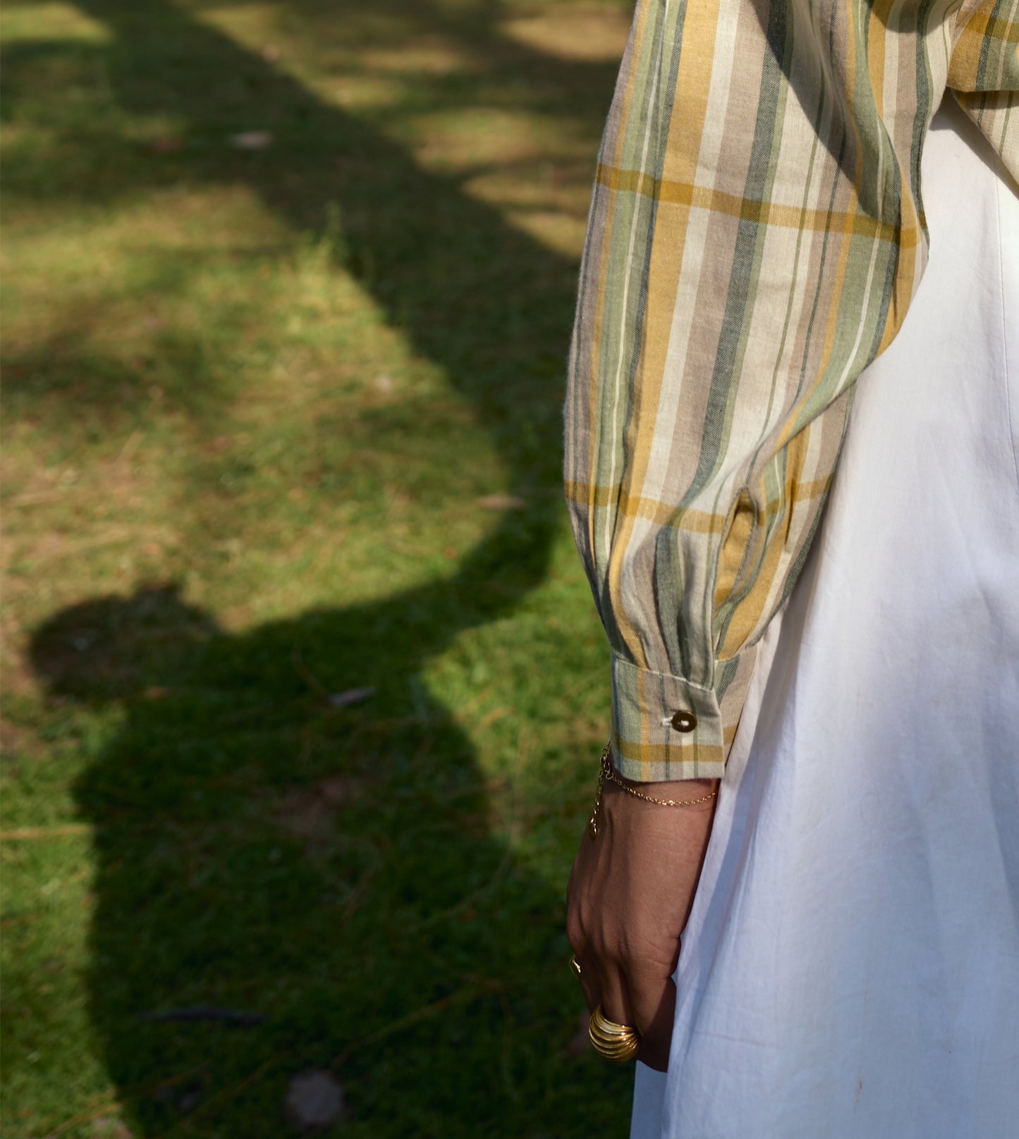 Theme striped Fuji shirt in handloom cotton with versatile styling, handcrafted for sustainable menswear.