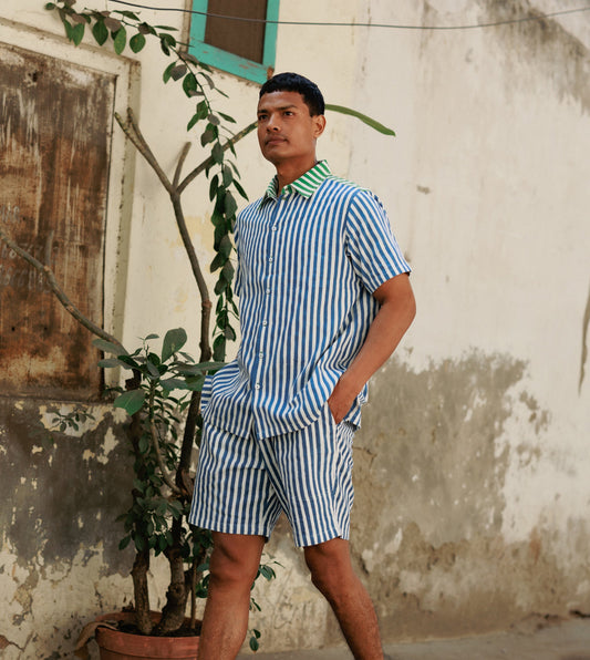 Ina Mens Shorts • Blue Stripes