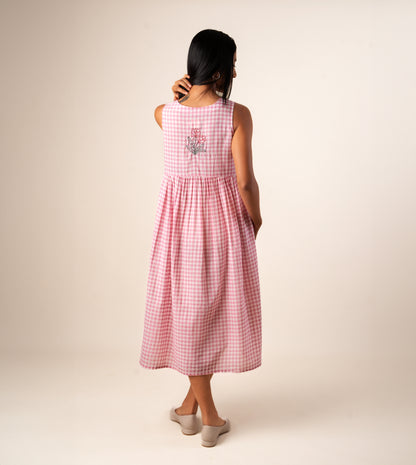 Suki Dress • Gingham Embroidered