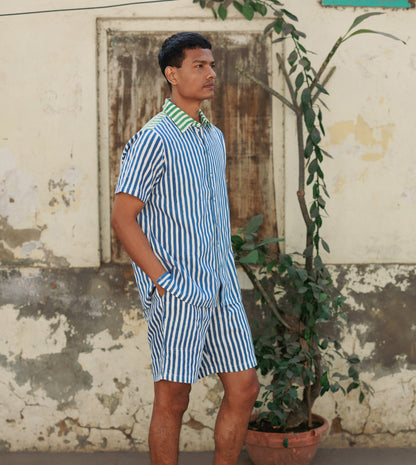 Ina Mens Shorts • Blue Stripes