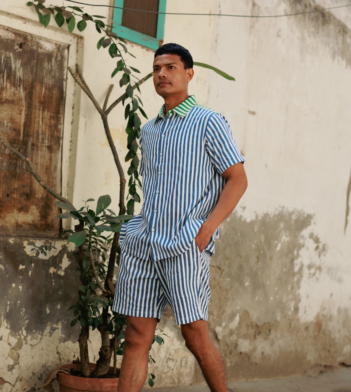 Ina Mens Shorts • Blue Stripes