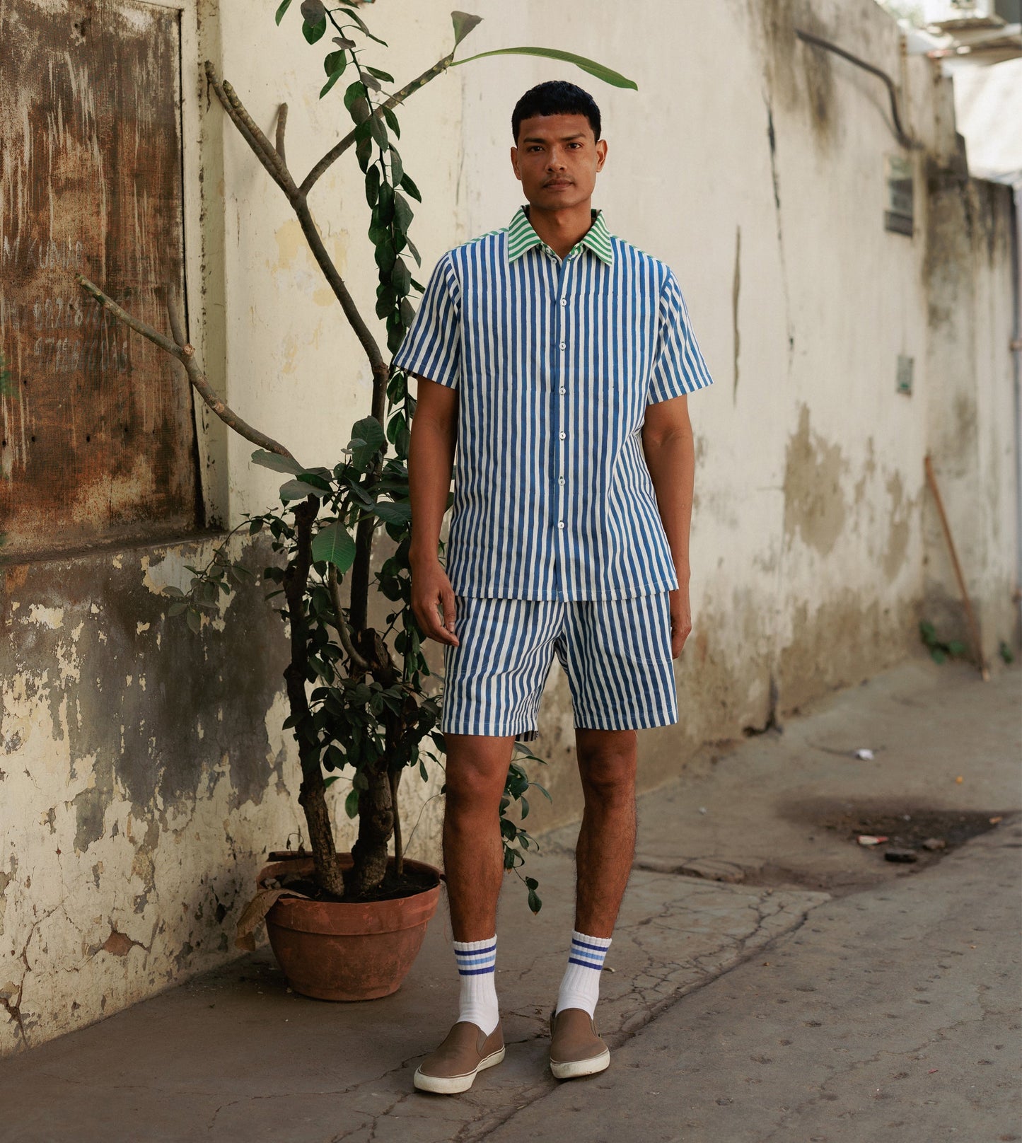 Ina Mens Shorts • Blue Stripes