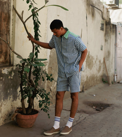 Ina Mens Shorts • Blue Stripes