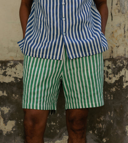 Ina Mens Shorts • Green Stripes