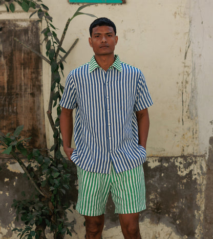 Ina Mens Shorts • Green Stripes
