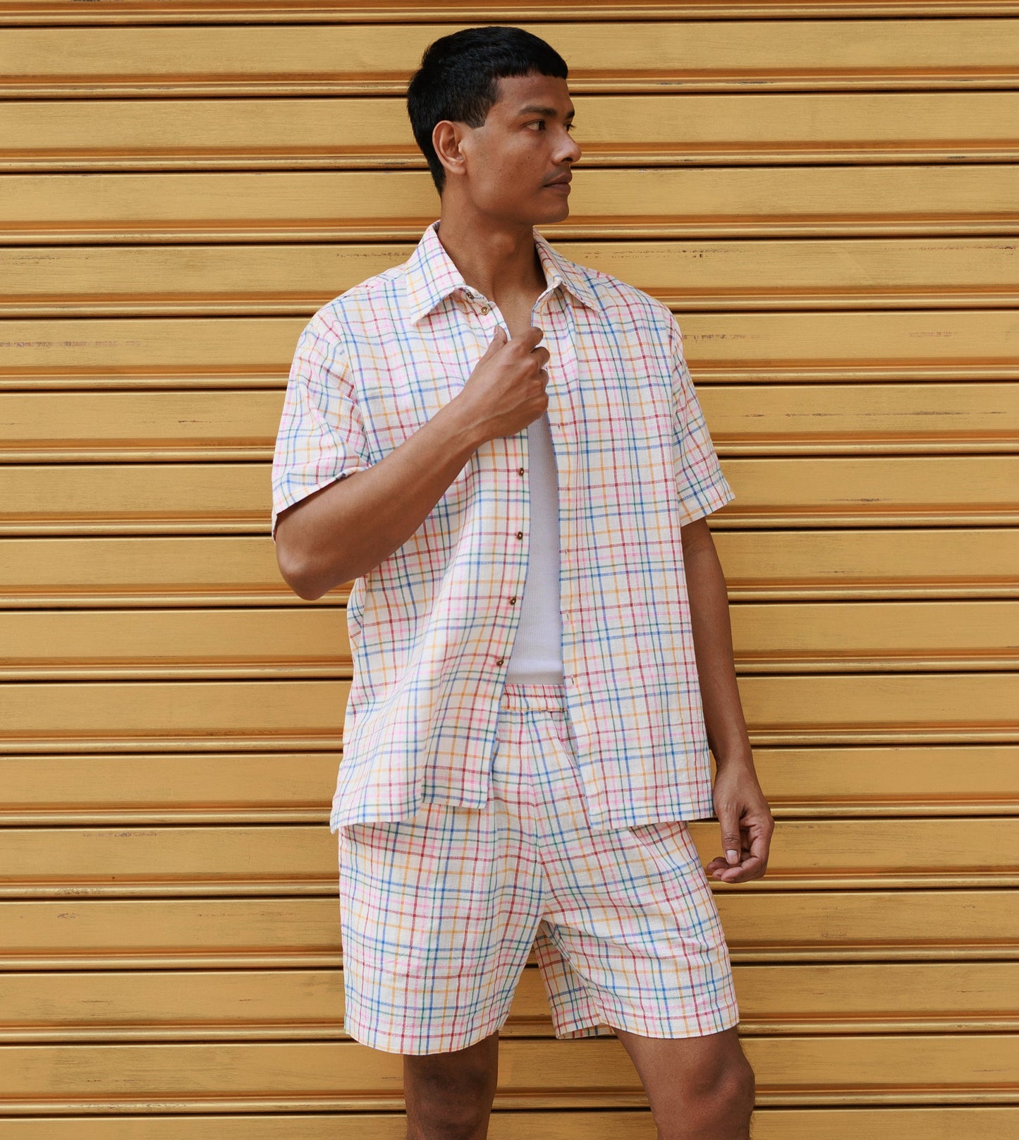 Ina Mens Shorts • Open Plaid