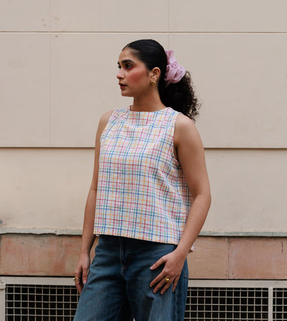 Sutton Top • Open Plaid