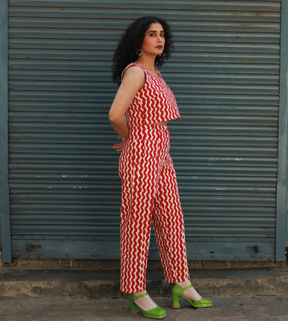 Emi Pants • Red Squiggle