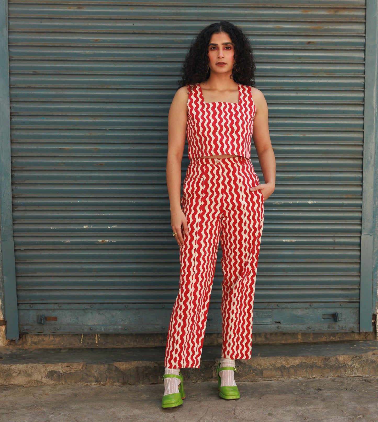 Emi Pants • Red Squiggle