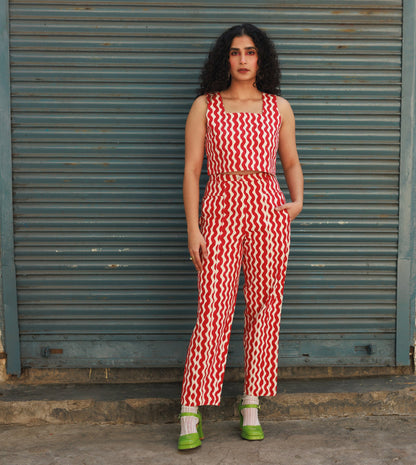 Emi Pants • Red Squiggle