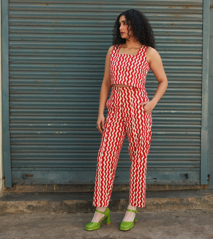 Emi Pants • Red Squiggle