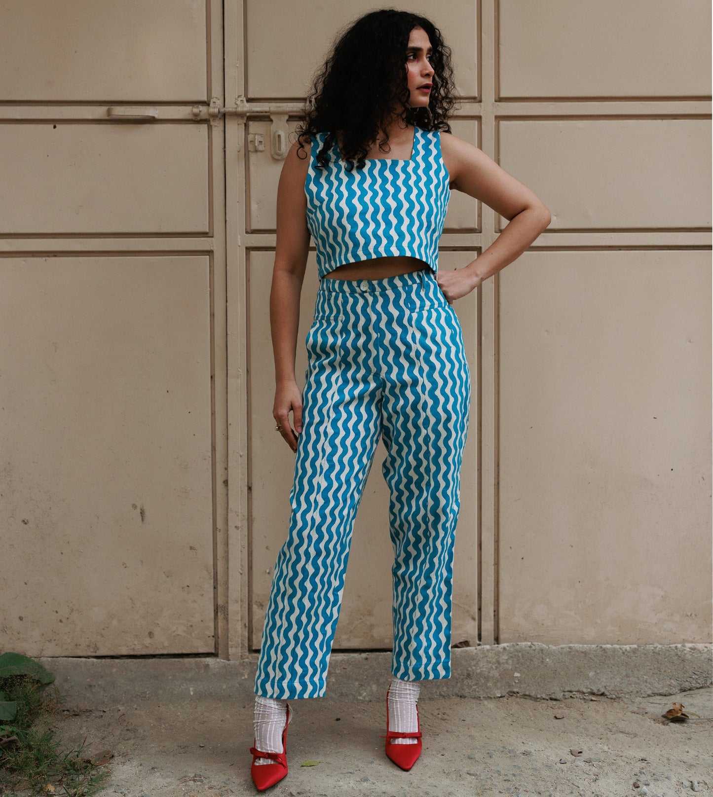 Emi Pants • Blue Squiggle