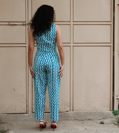 Emi Pants • Blue Squiggle