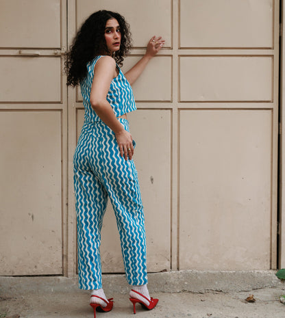 Emi Pants • Blue Squiggle