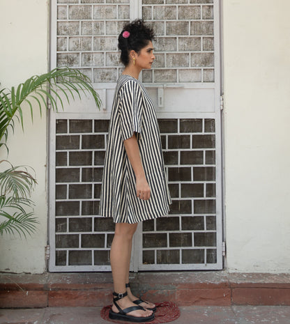 Striped Jun Dress • Black