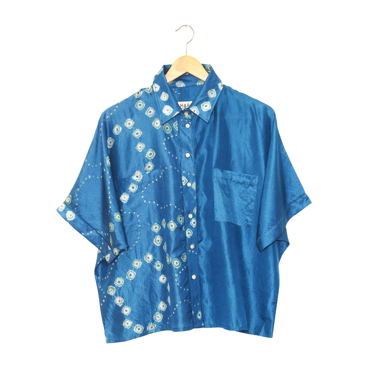 Nebula Unisex Silk Shirt • Aegean blue